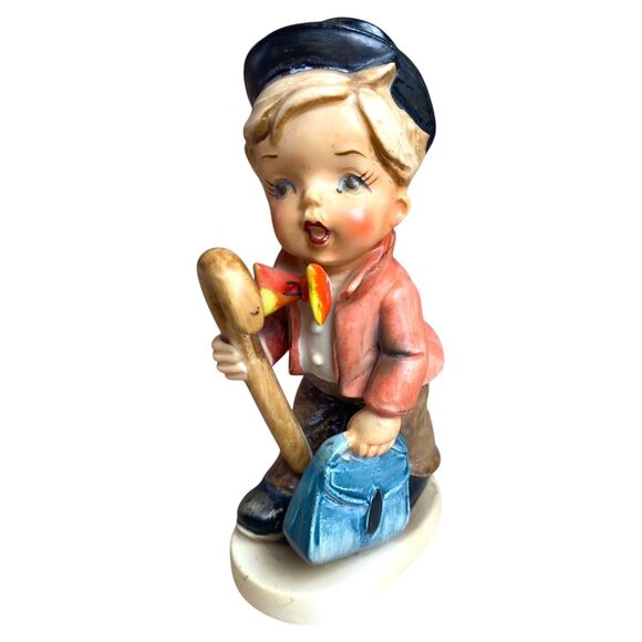 Porcelain Boy Figurine Little Wanderer Erich Stauffer 3373D VTG Hummel Style - Picture 7 of 8